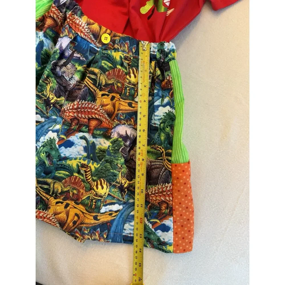 Handmade Skirt With Dinosaurs Inside‎ Pockets And A Faded Glory. Top Size 6/7. ￼